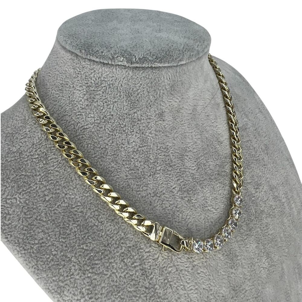 Melinda Maria Julian Loves Diamonds Cuban Chain Necklace 16" - Picture 8 of 12